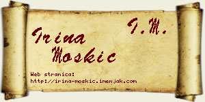 Irina Moskić vizit kartica